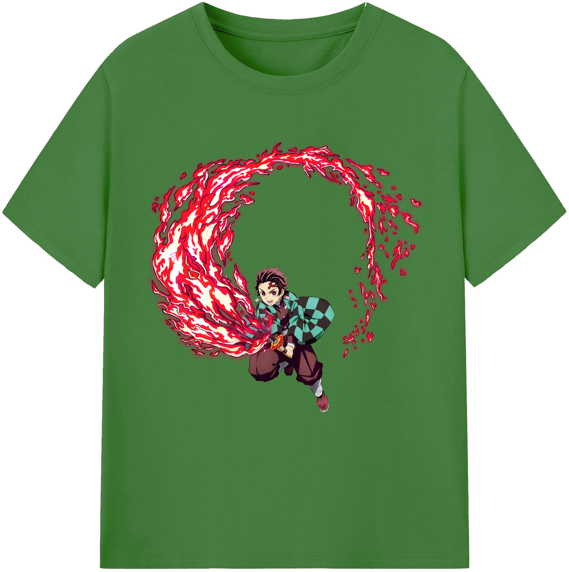 （画像用） 鬼滅の刃 竈門 炭治郎／かまど たんじろう Kamado Tanjirou レディースカジュアルプリントTシャツ（綿100％）